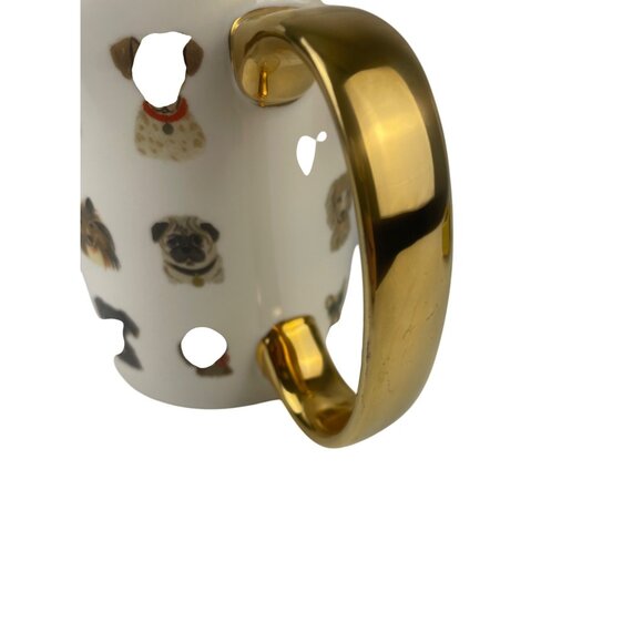 Rifle Paper Company Anthro Hot Dog Gold Handle Mixed Breed Coffee Drinking Mug - Picture 5 of 7